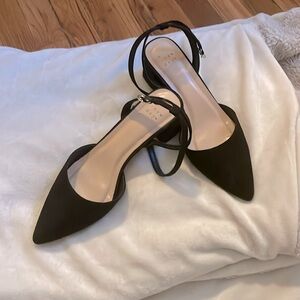 Black Velvet Bock Heels